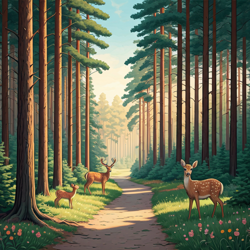 Pineta dove vivono Dama e i suoi cuccioli