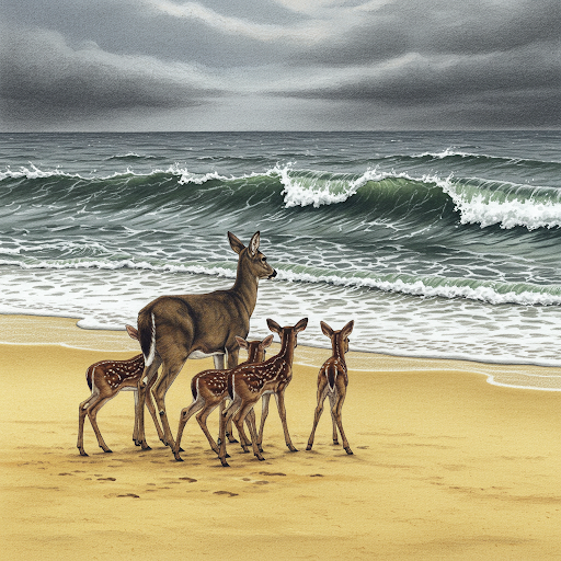 Dama e i cuccioli al mare 6