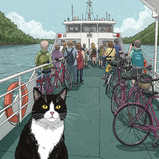 gatto sul traghetto 6
