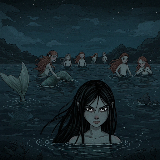 sirena bambina con altre sirene