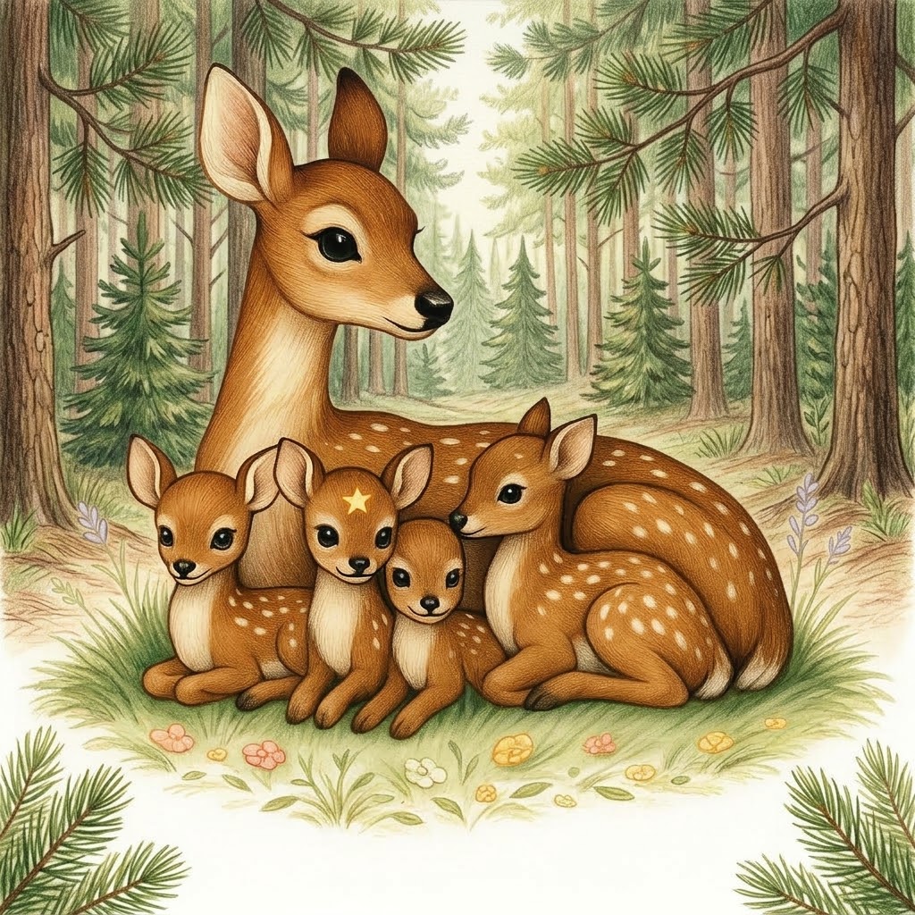 dama i cuccioli e la pineta