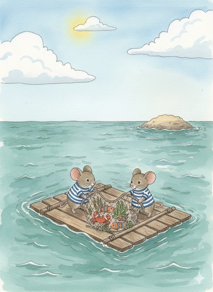 i due topolini in mezzo al mare