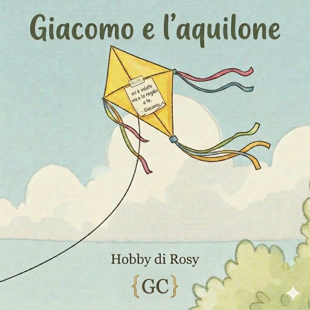 Giacomo con scritta sull'aquilone