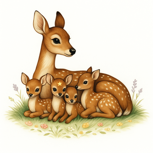 dama i 4 cuccioli e la stellina