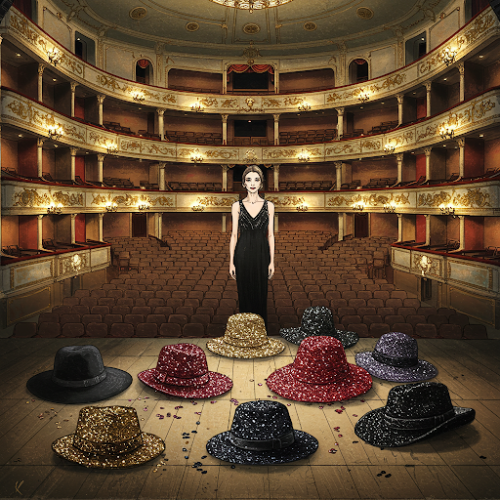 donna sul palco a teatro