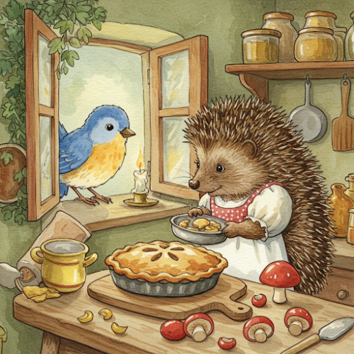 mamma riccio e l'ucellino